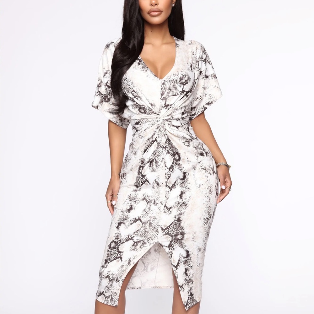 Fashion Nova snake midi dress